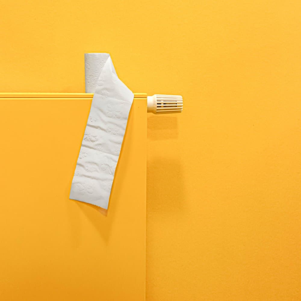 Bright Yellow Toilet Paper by Stephan Rückert — canvas wall art