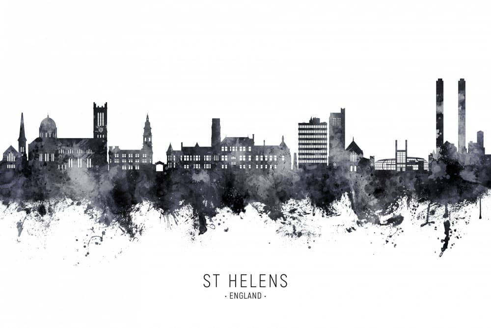 St Helens England Skyline by Michael Tompsett — canvas wall art