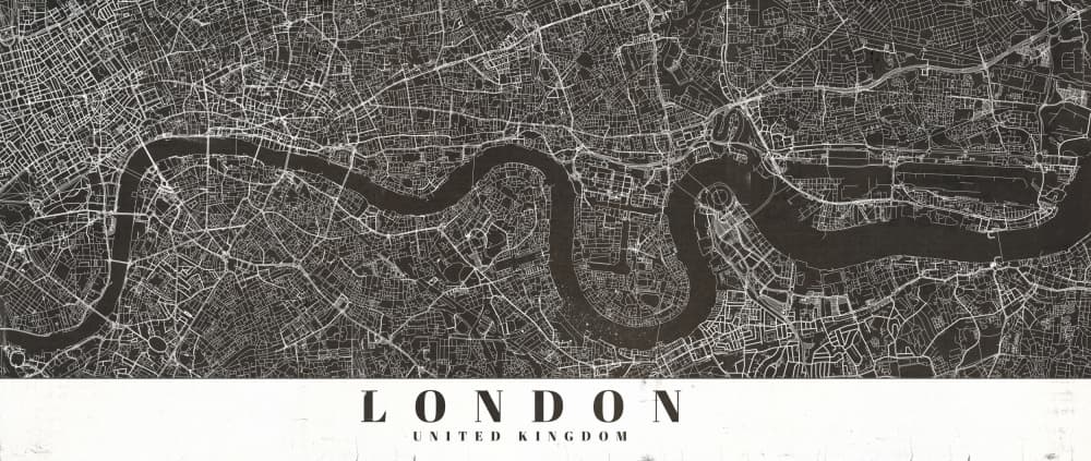 London River Map by Nicholas — canvas wall art