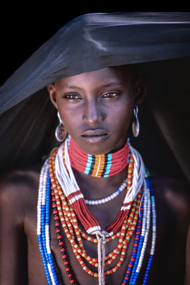 Elegant Tribal Portrait by Trevor Cole — canvas wall art