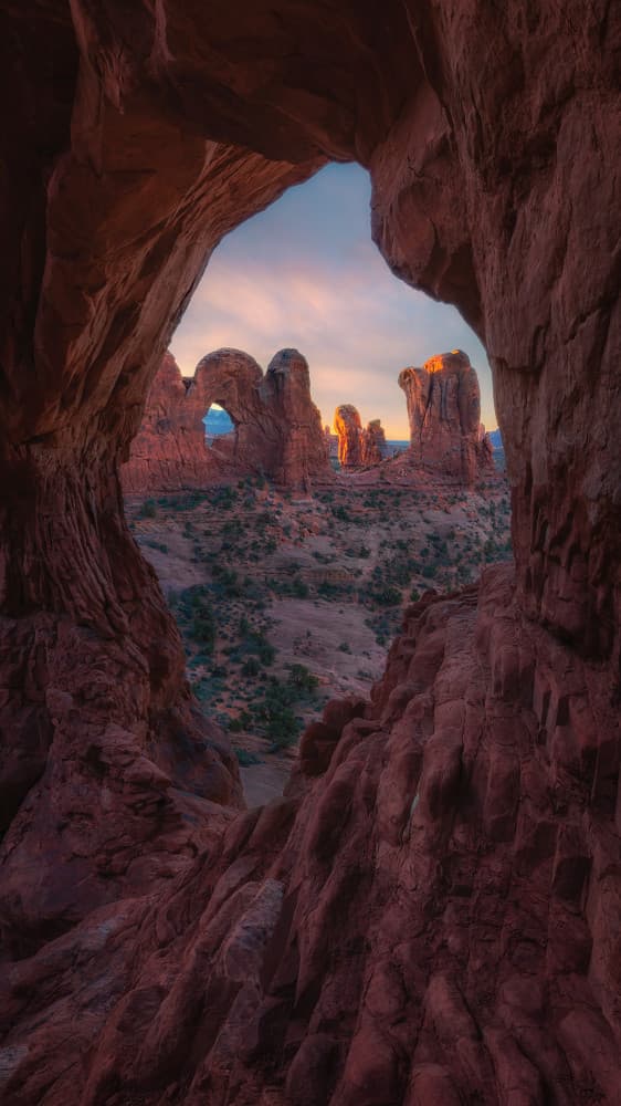 Golden Desert Arches by Mei Xu — canvas wall art