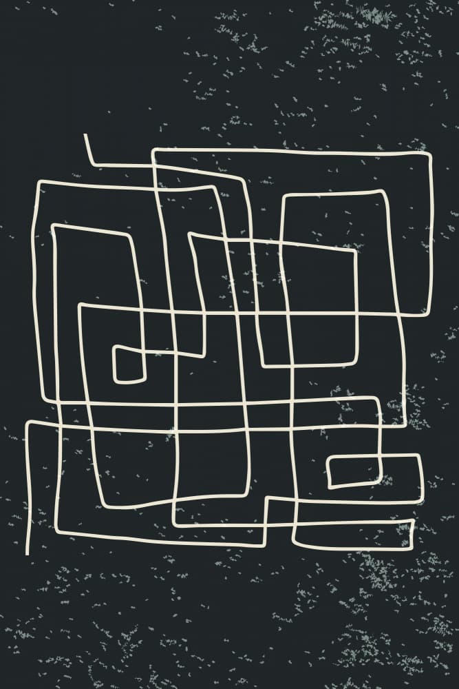 Dark Minimalist Maze by jay stanley — canvas wall art