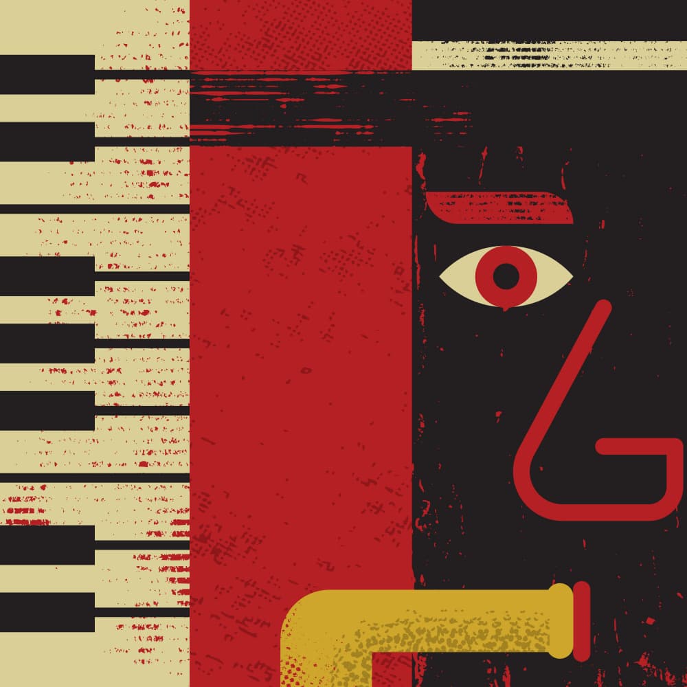 Jazz Piano Face by The Creating Mind — canvas wall art
