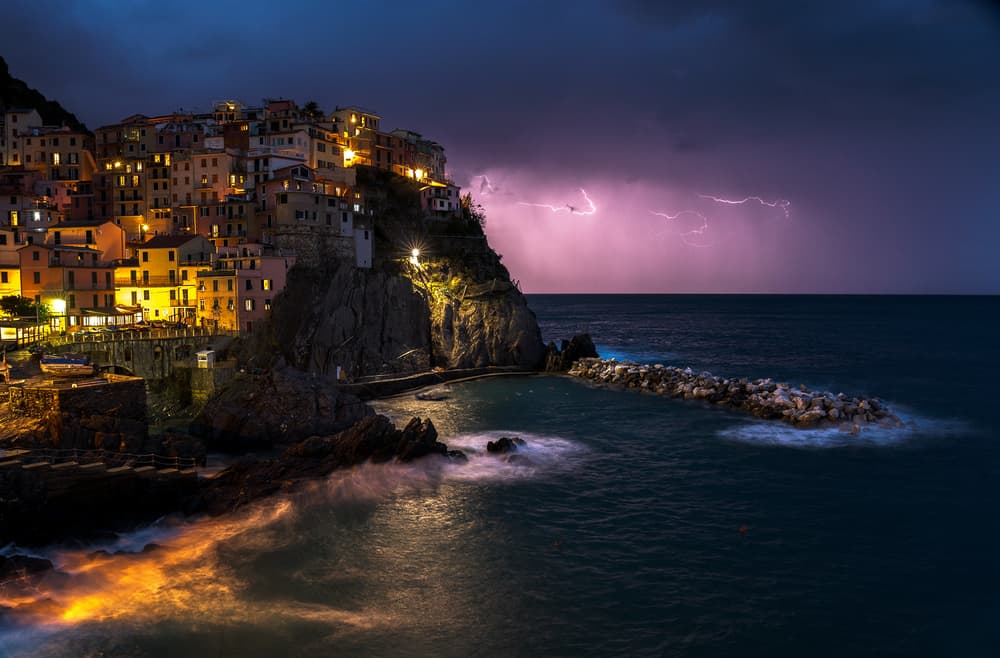 Manarola Lightning Storm by Karsten Wrobel — canvas wall art
