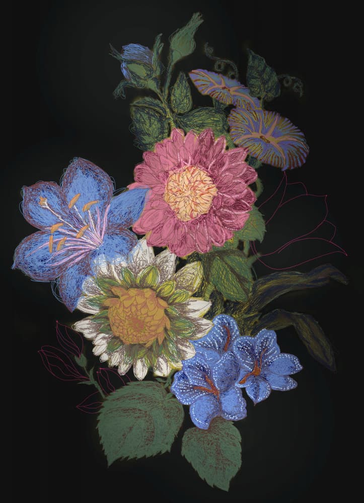 Vivid Floral Arrangement by XHOZUCAN — canvas wall art