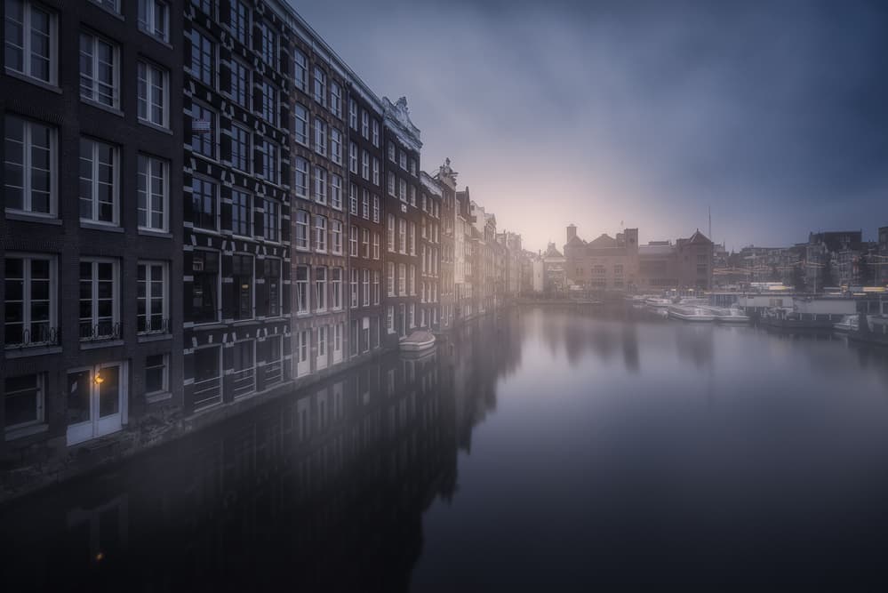 Misty Canal Reflections by Carlos F. Turienzo — canvas wall art