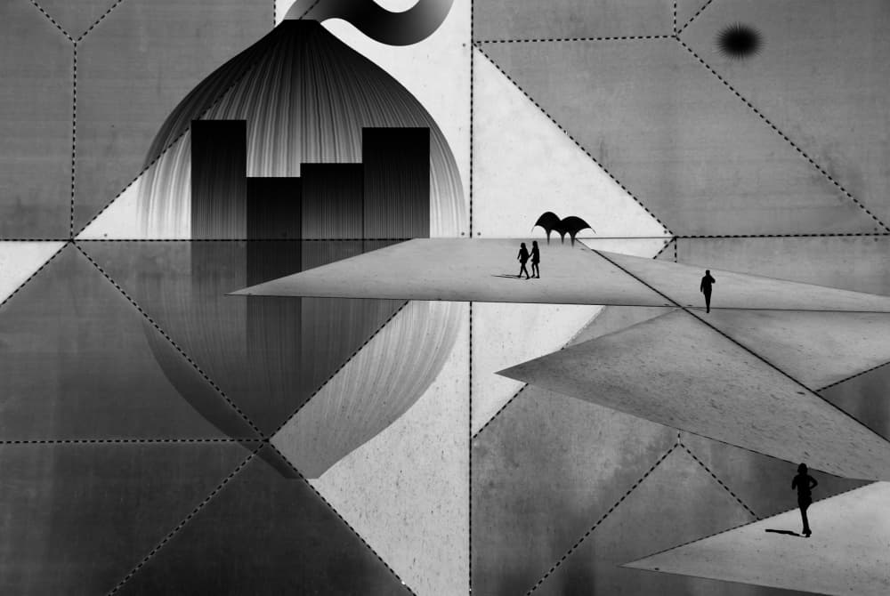Abstract Urban Reflections by Natalia — canvas wall art