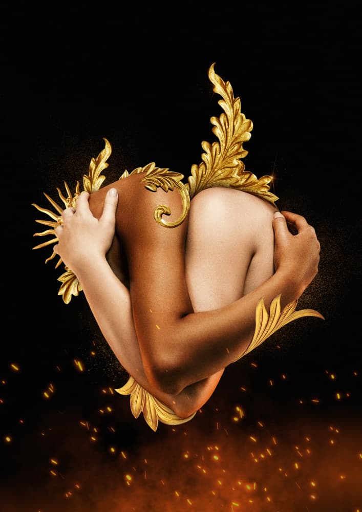 Golden Heart Embrace by Paste in Place — canvas wall art