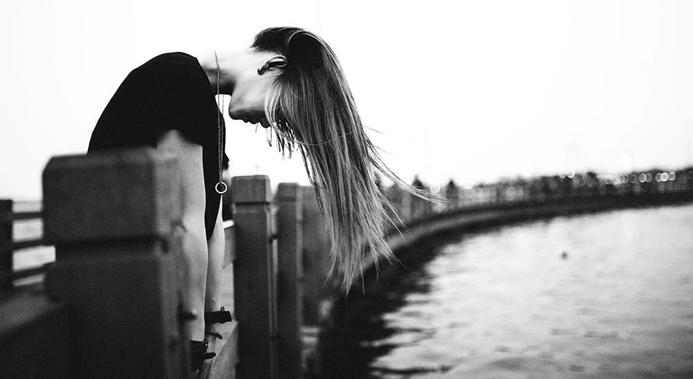 Pensive Woman By Water by Abr Abe — canvas wall art