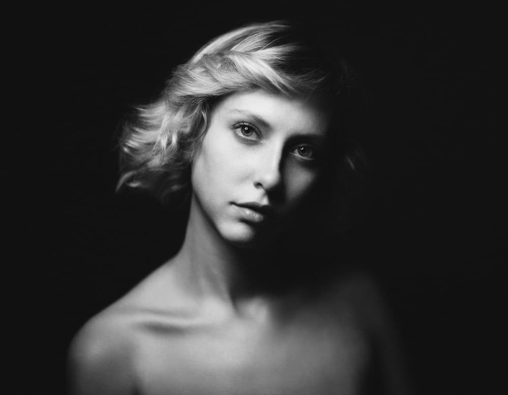 Dramatic Blonde Gaze by Artem Vasilenko — canvas wall art