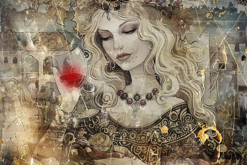 Dreamy Wine Queen by Rafal Kulik — canvas wall art