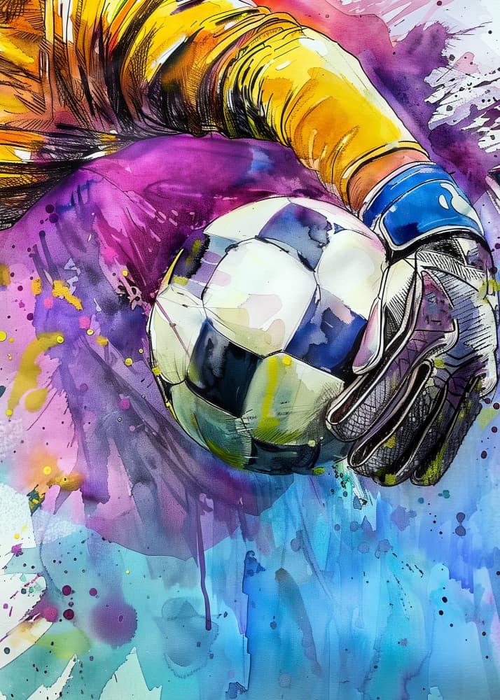 Vibrant Soccer Action by Justyna Jaszke — canvas wall art