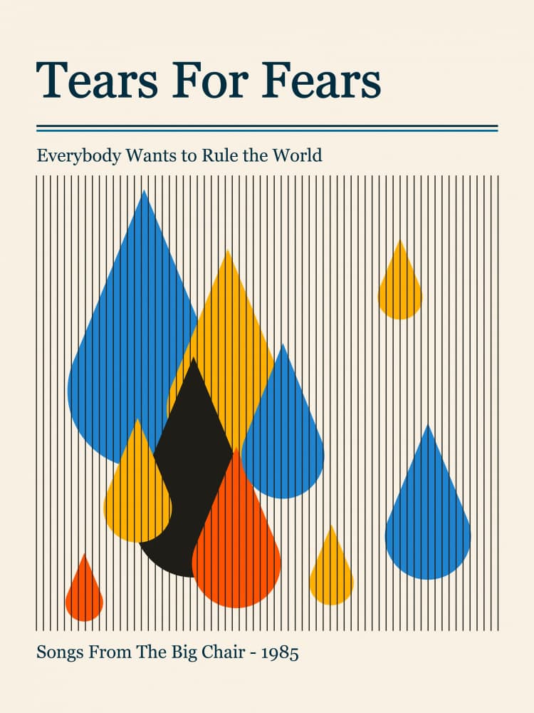 Vibrant Teardrop Forms by Retrodrome — canvas wall art