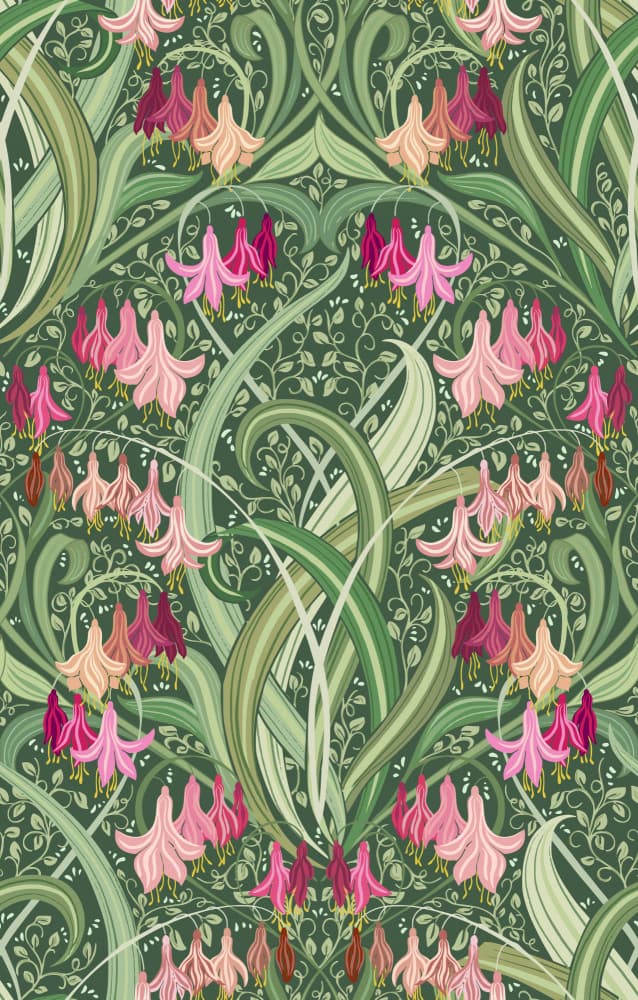 Art Nouveau Floral Pattern by Annick — canvas wall art