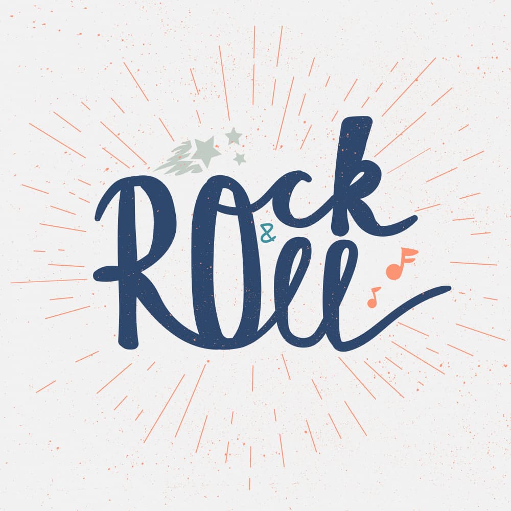 Retro Rock And Roll by Marika Barsrsind — canvas wall art