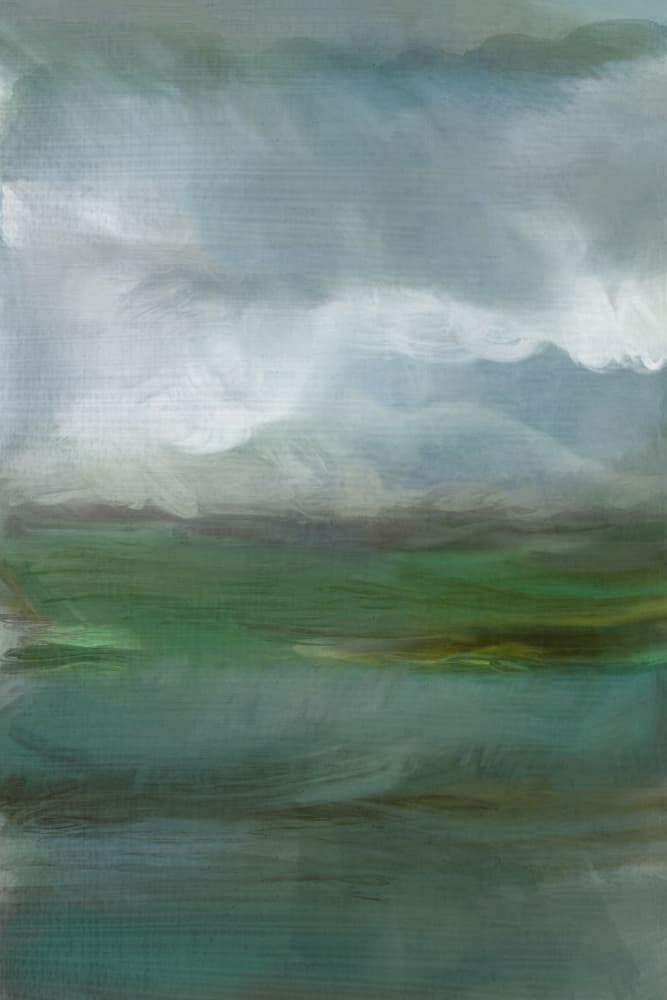 Misty Green Horizon by cartissi — canvas wall art