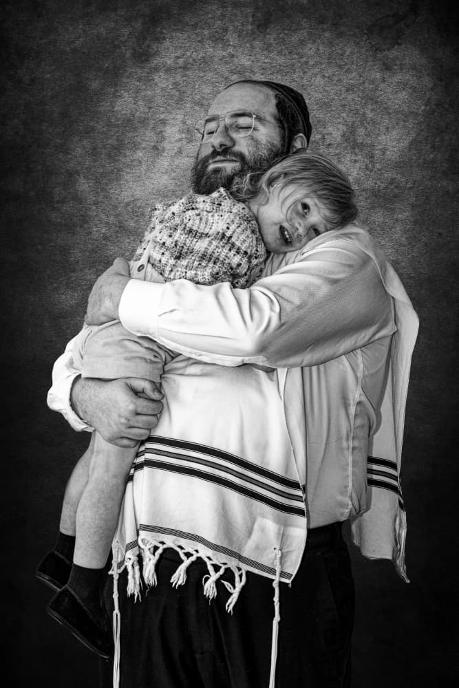 Father's Tender Embrace by Leonid Yermoshkin — canvas wall art