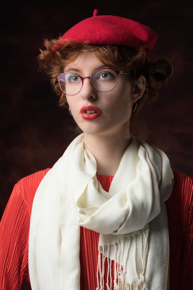 Woman in Red Beret by Jan Slotboom — canvas wall art