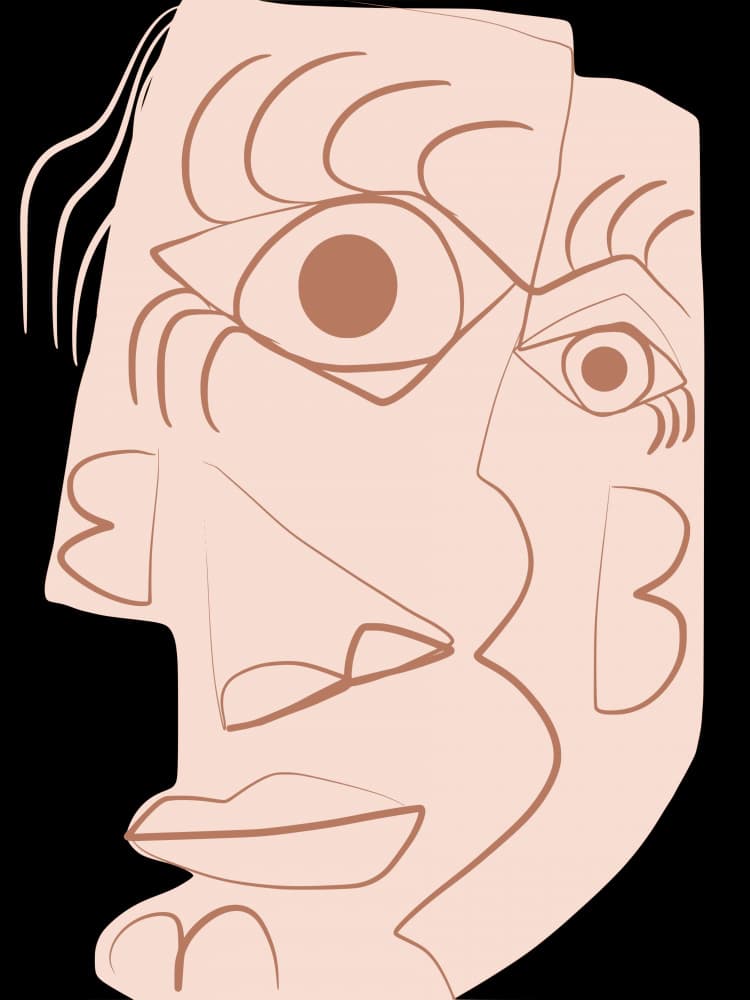 Abstract Cubist Face by Little Dean — canvas wall art