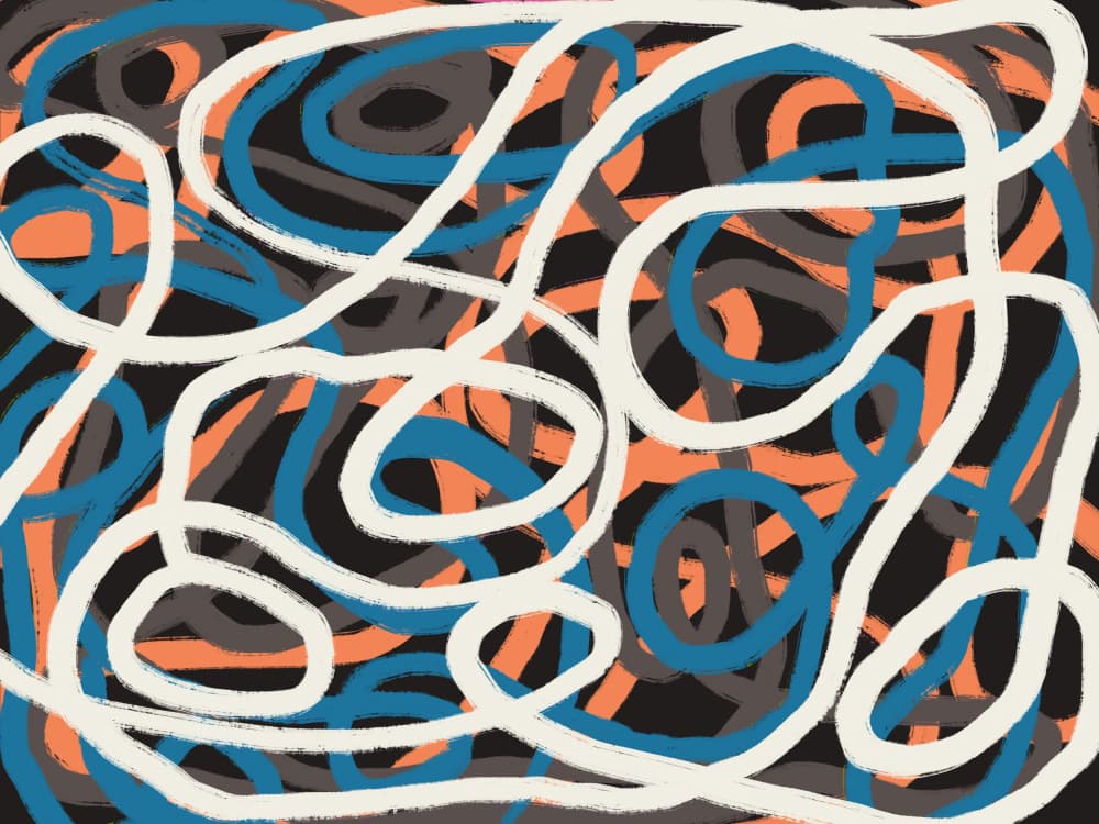 Dynamic Tangled Lines by Little Dean — canvas wall art