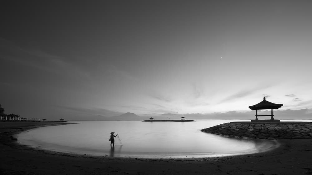Zen Fisherman and Pagoda by Gunarto Song — canvas wall art