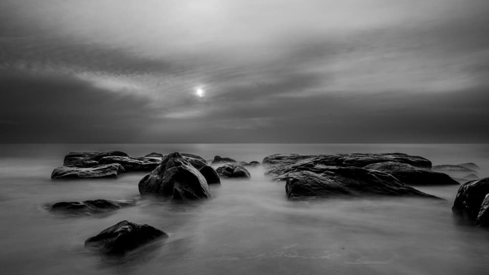Moody Ocean Rocks by BALASUBRAMANIAN GV — canvas wall art
