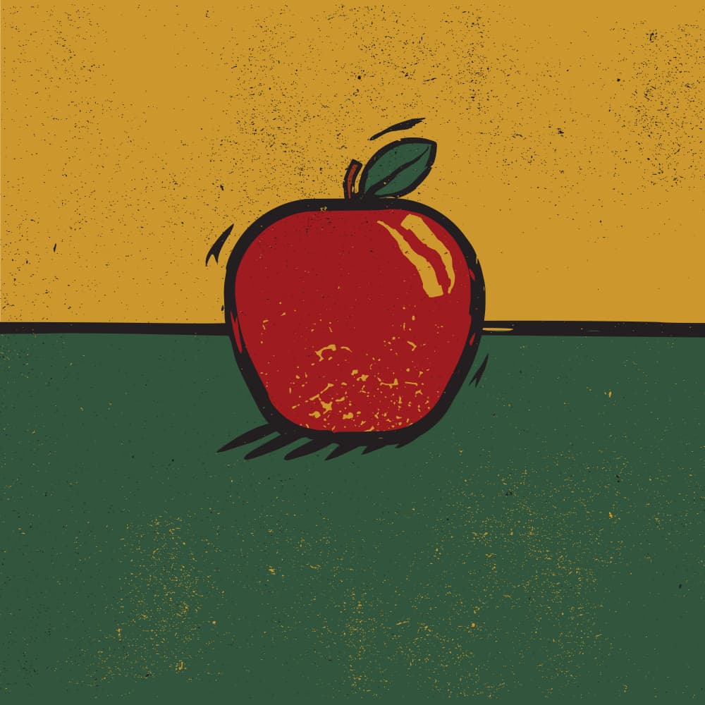 Vintage Red Apple by The Creating Mind — canvas wall art