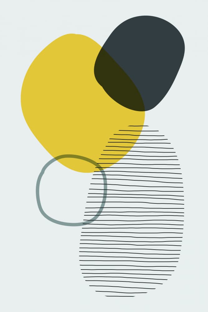 Yellow Gray Abstract Forms by jay stanley — canvas wall art