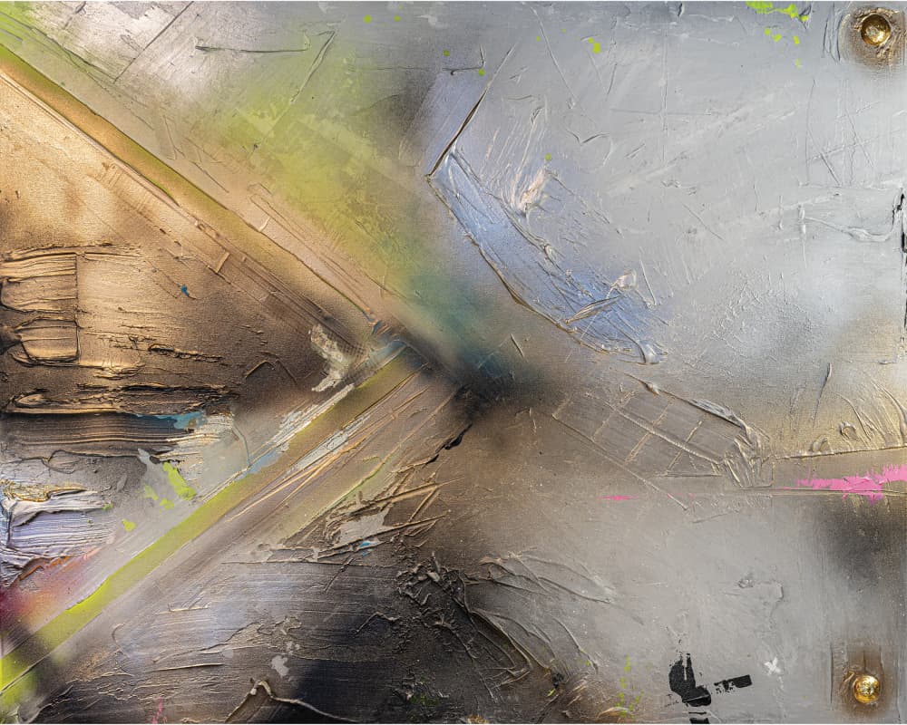 Industrial Metallic Abstract by Anete Purina-Purite — canvas wall art
