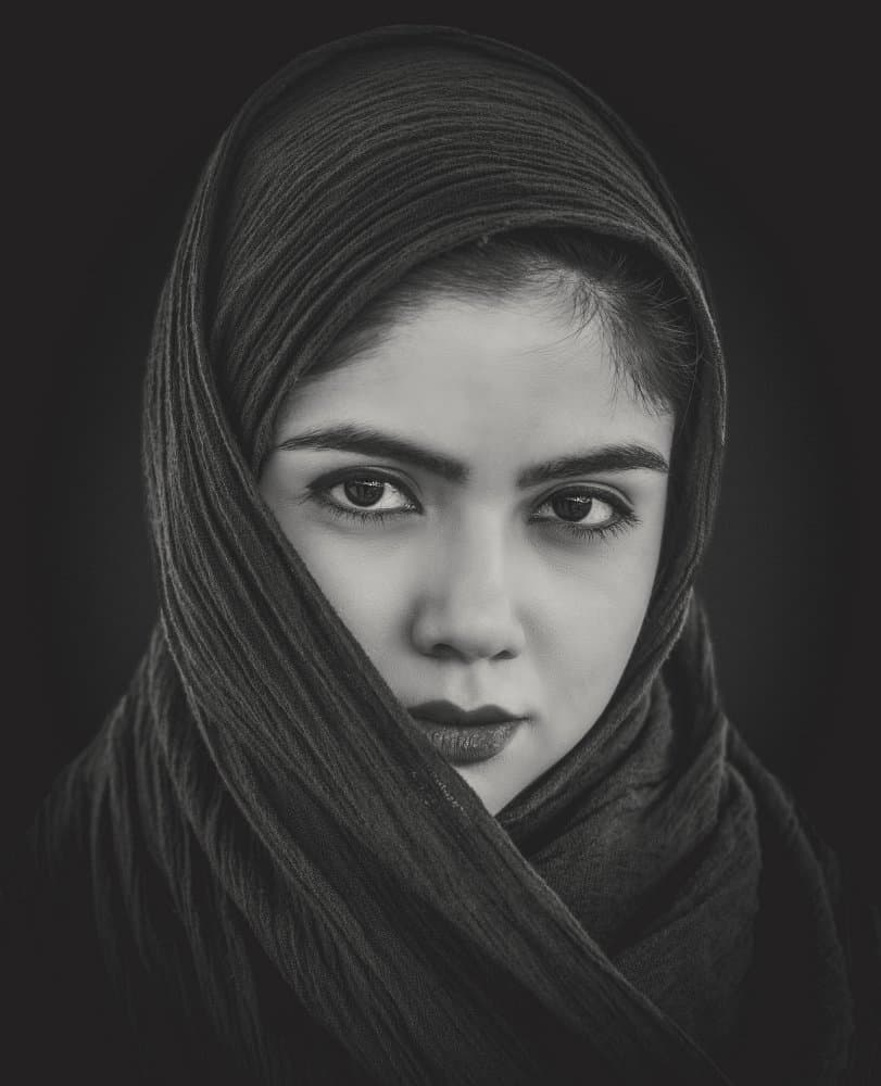 Enigmatic Gaze Portrait by Amir Heydari — canvas wall art