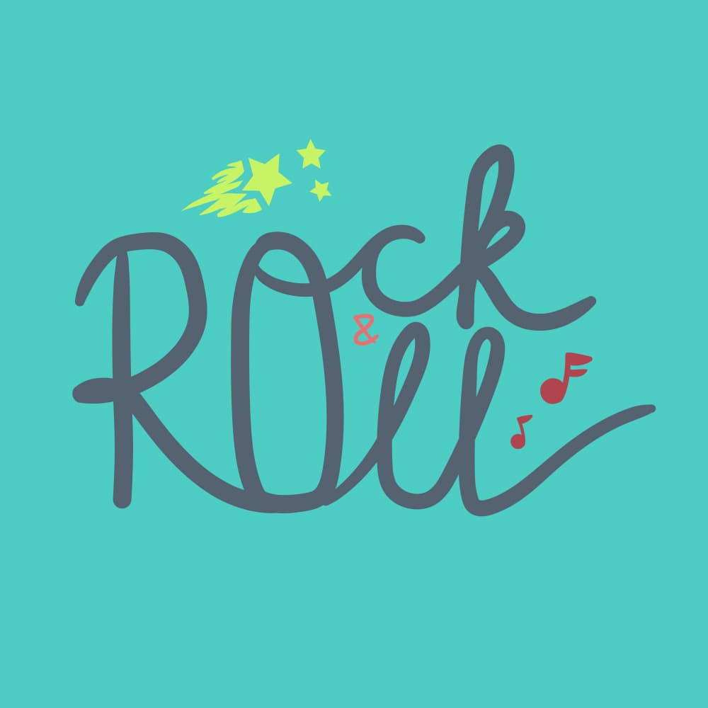 Retro Rock & Roll Music by Marika Barsrsind — canvas wall art