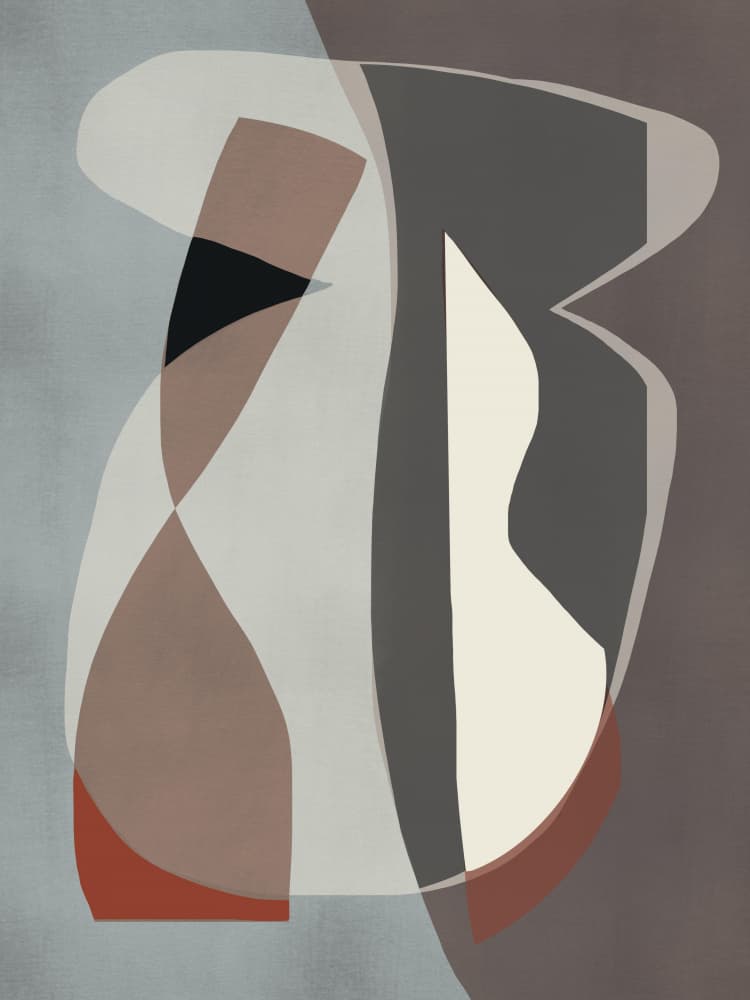 Muted Abstract Forms by Little Dean — canvas wall art