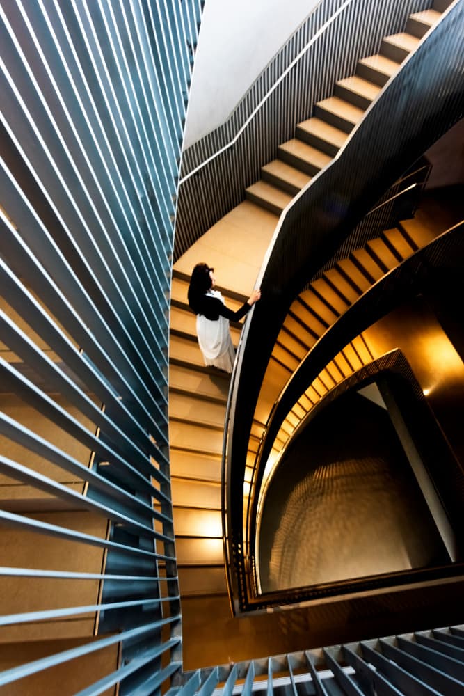 Modern Staircase Ascent by konglingming — canvas wall art