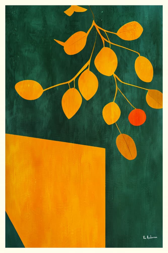 Abstract Leaves Branch by Bo Anderson — canvas wall art