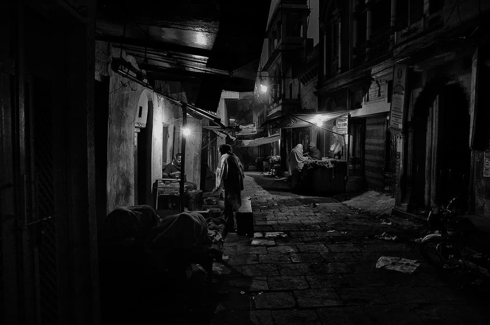 Old City Night by Lou Urlings — canvas wall art