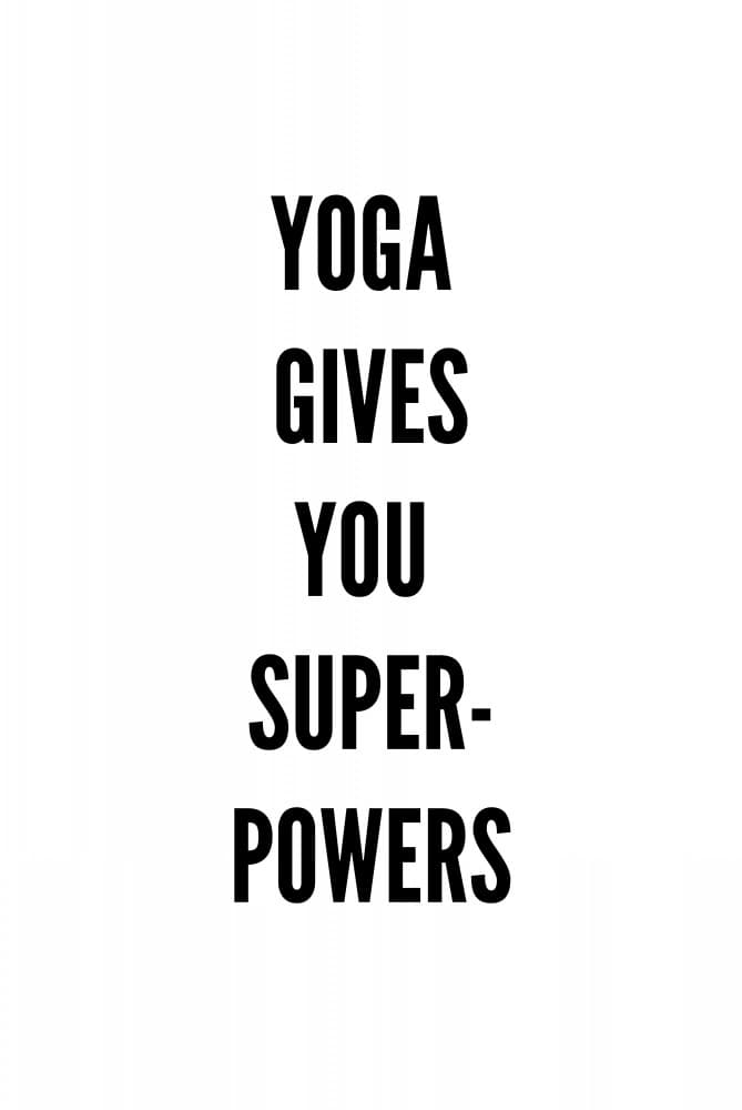Yoga Gives Superpowers Quote by Oju Design — canvas wall art