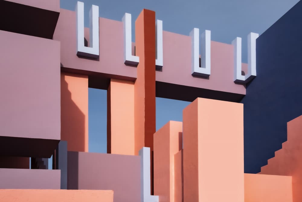 Geometric Pastel Architecture by Linda Wride — canvas wall art