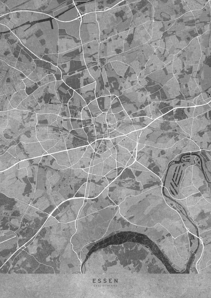 Essen Germany Map by Rosana Laiz Blursbyai — canvas wall art