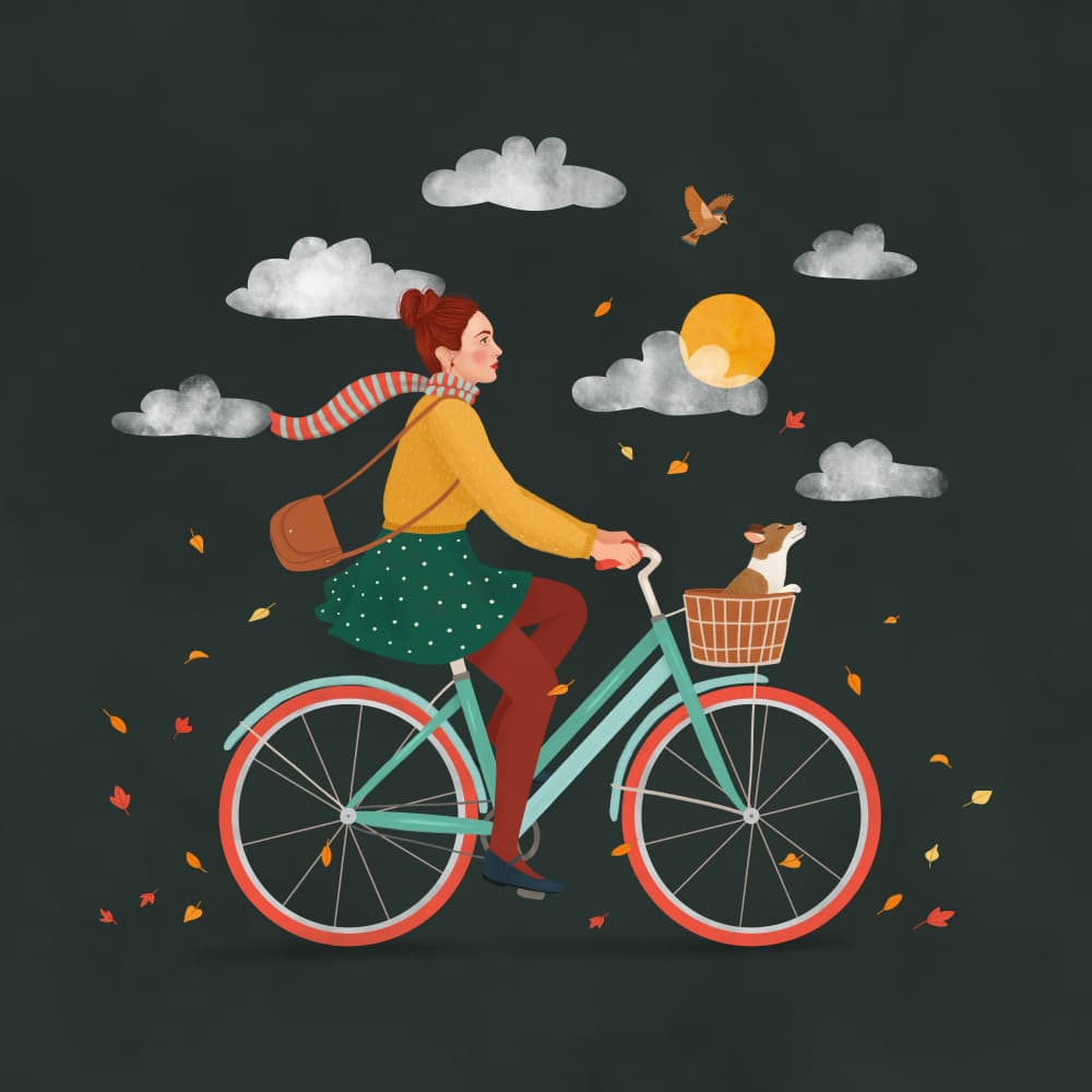 Autumn Bike Ride by Petra Holíková — canvas wall art