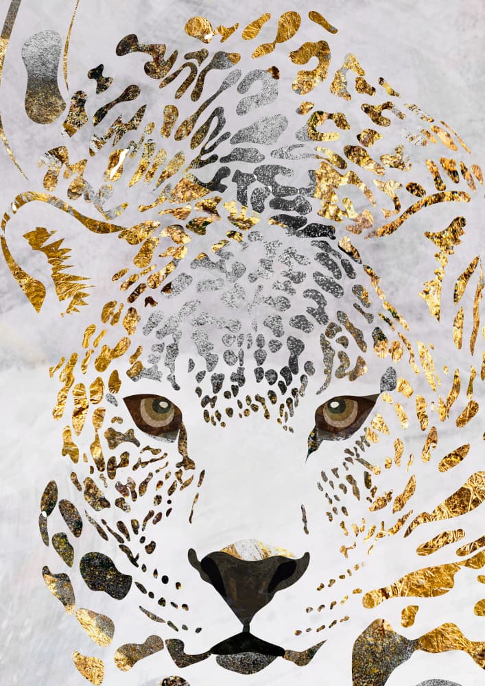 Golden Leopard Gaze by Sarah Manovski — canvas wall art
