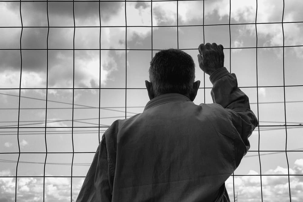 Man Beyond The Fence by Fernando Alves — canvas wall art