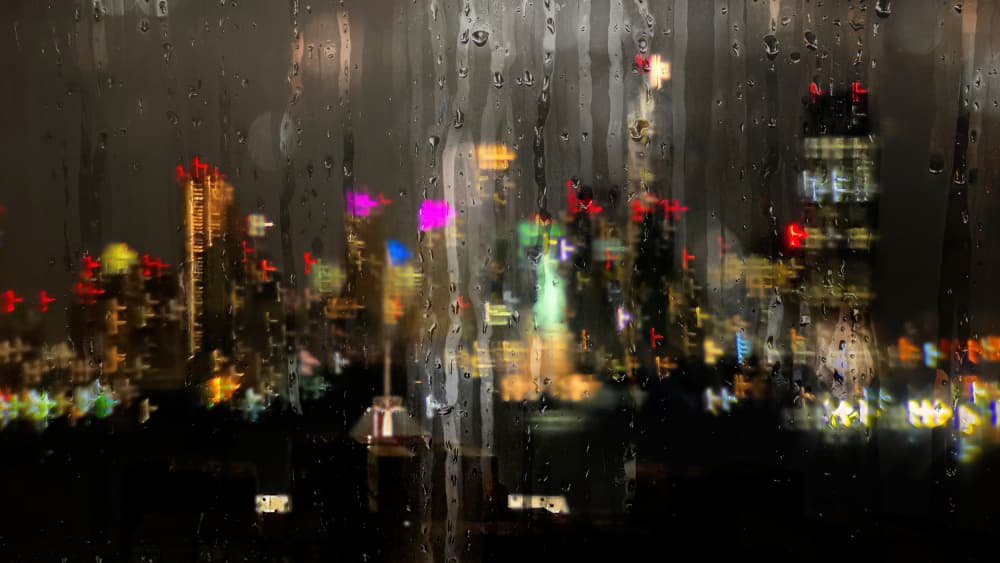 Rainy City Lights by Andrey Shpek — canvas wall art