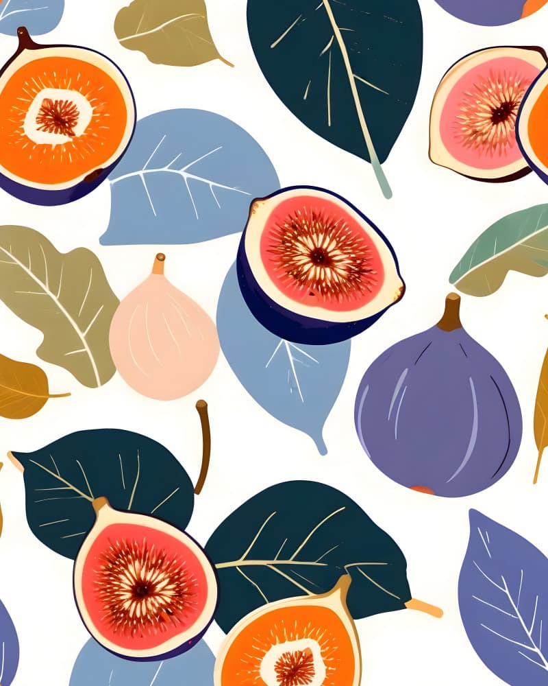 Vibrant Fig Botanical Pattern by Uma Gokhale — canvas wall art