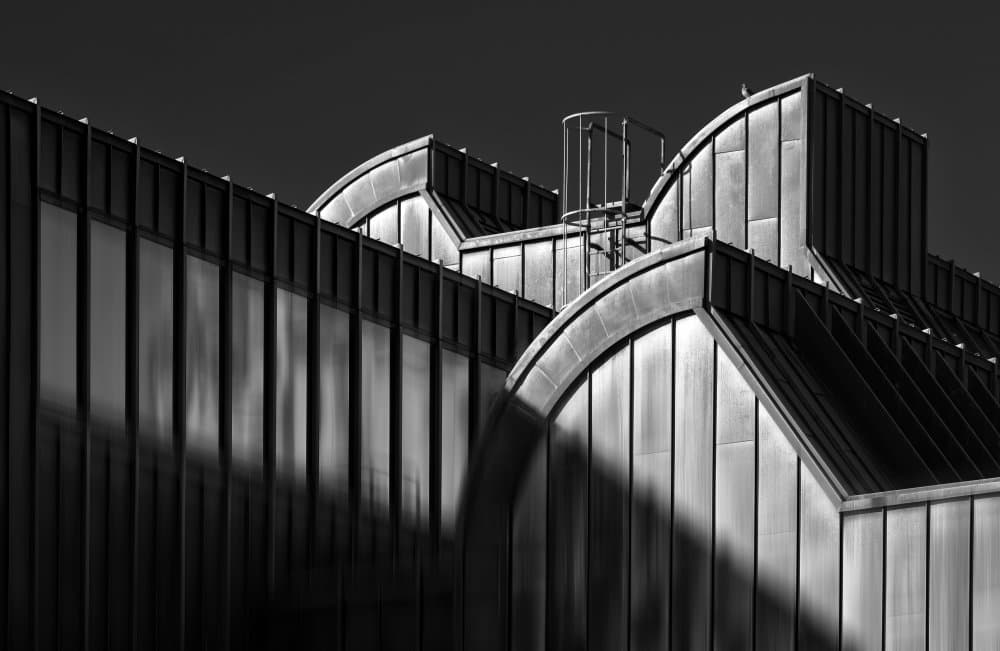 Architectural Curves and Shadows by Hans-Wolfgang Hawerkamp — canvas wall art