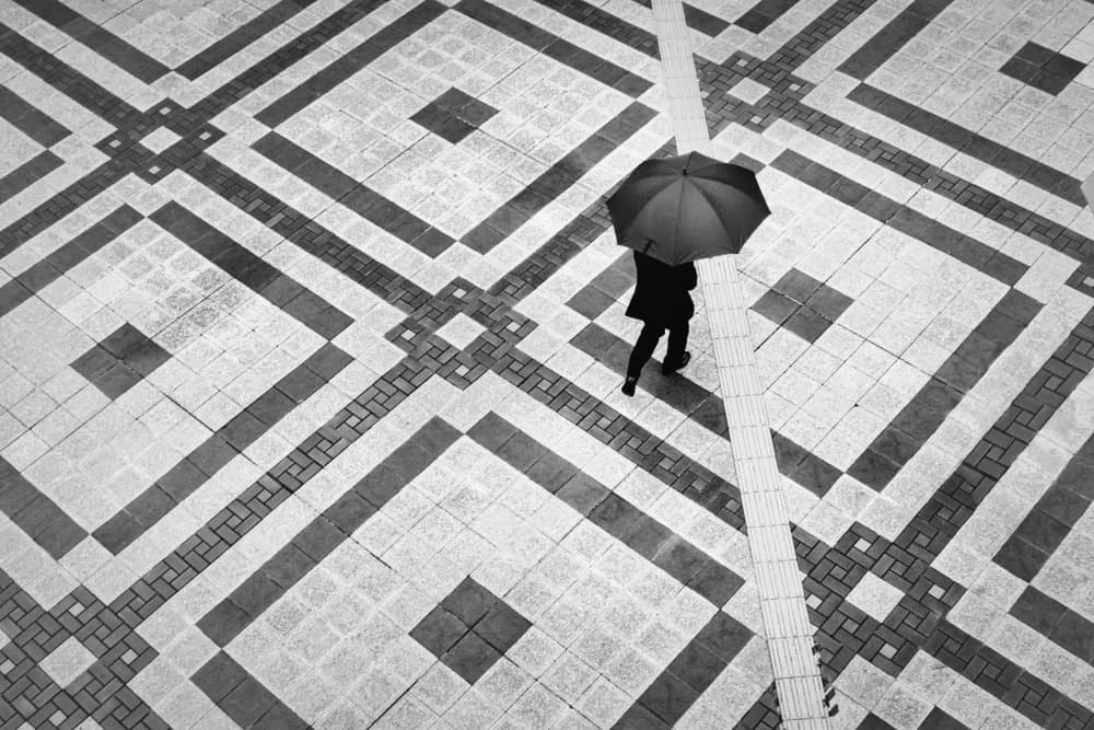 Urban Umbrella Pattern by Haruyo Sakamoto — canvas wall art