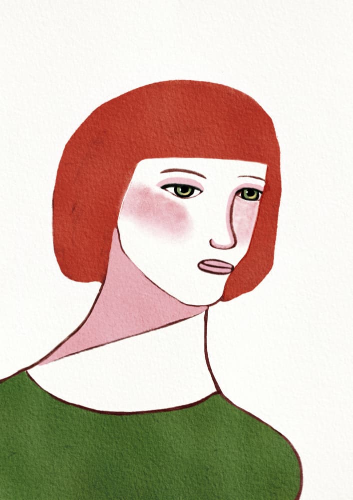 Serene Redhead Portrait by Sharyn Bursic — canvas wall art