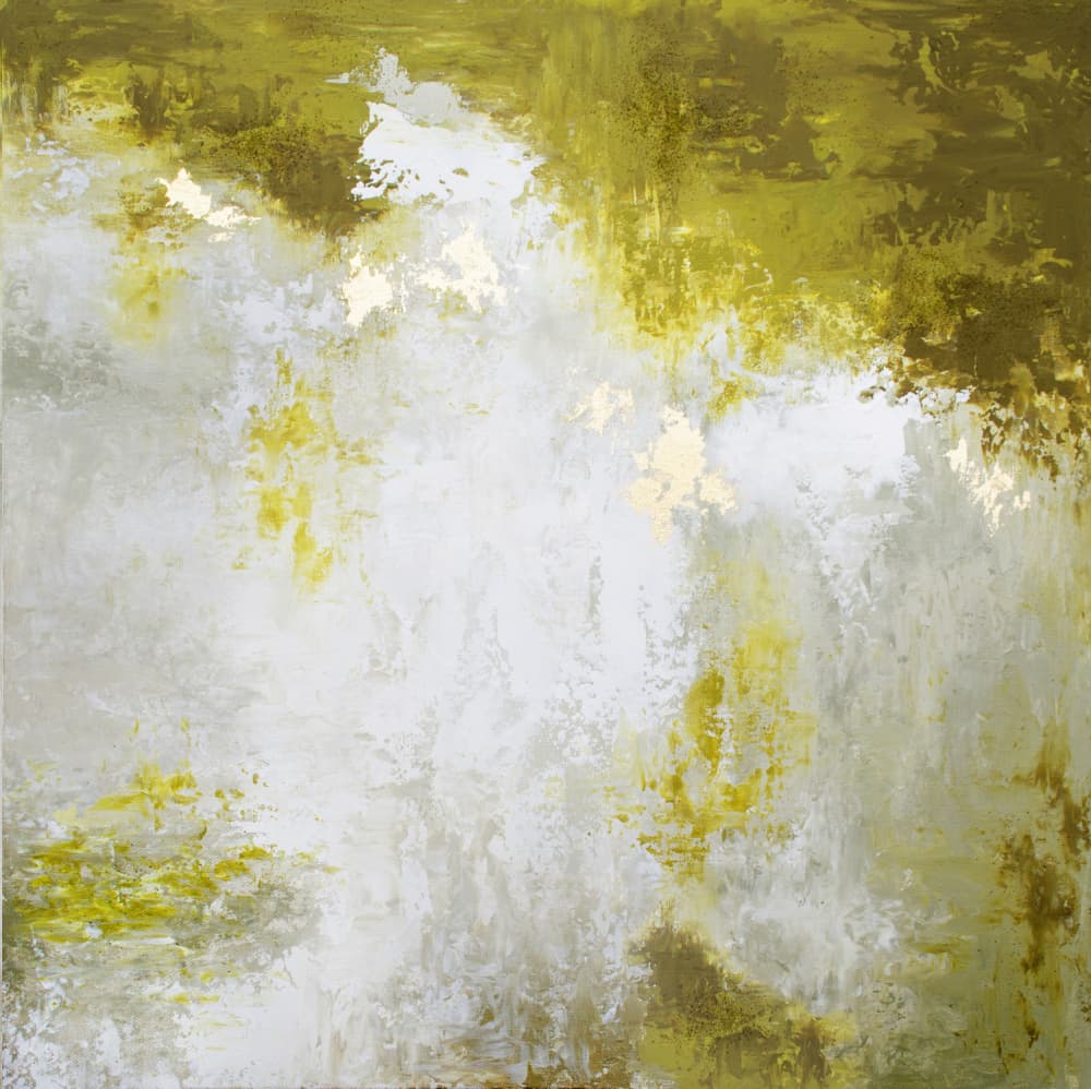 Misty Green Gold by Alyson Storms — canvas wall art