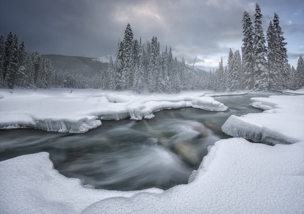 Winter River Flow by Larry Deng APA — canvas wall art
