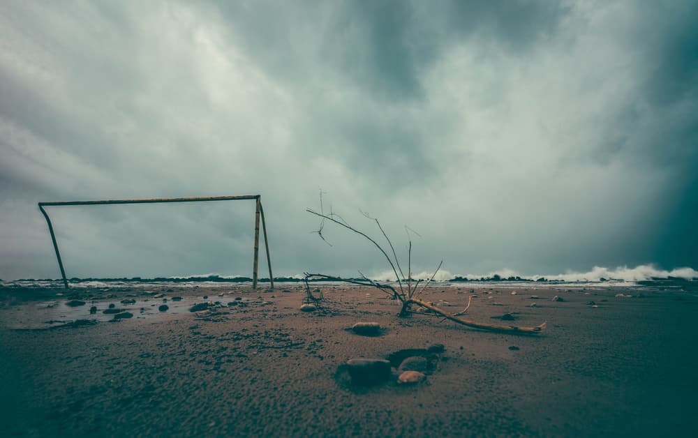 Stormy Beach Goal by Yuri Shepelev — canvas wall art