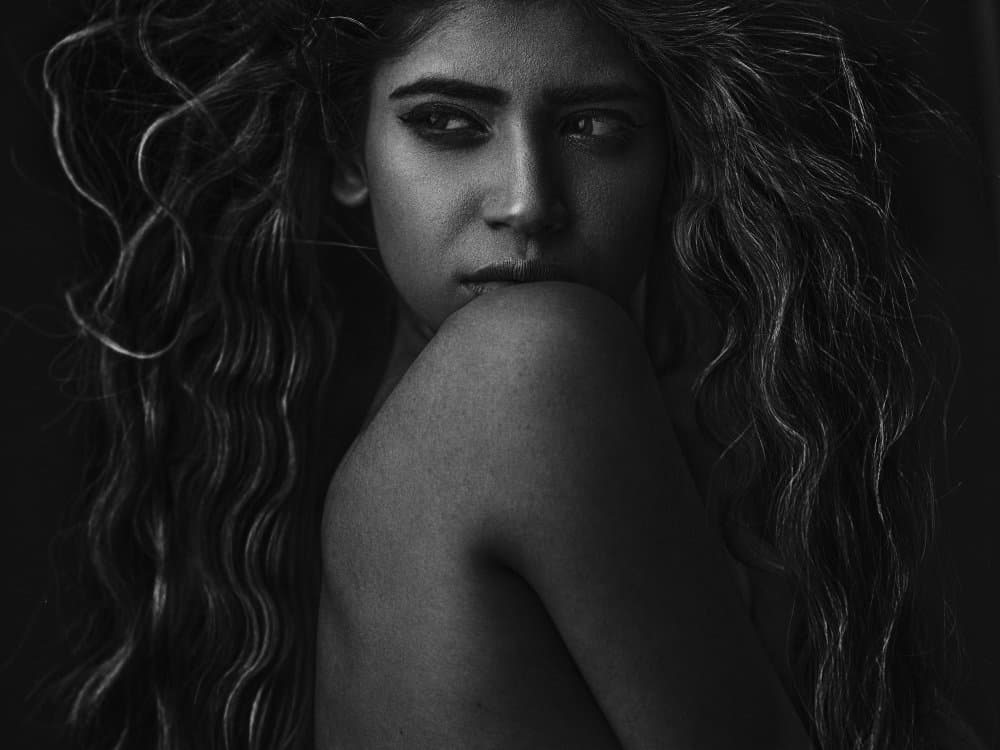 Enigmatic Woman Portrait by James Mahfuz — canvas wall art